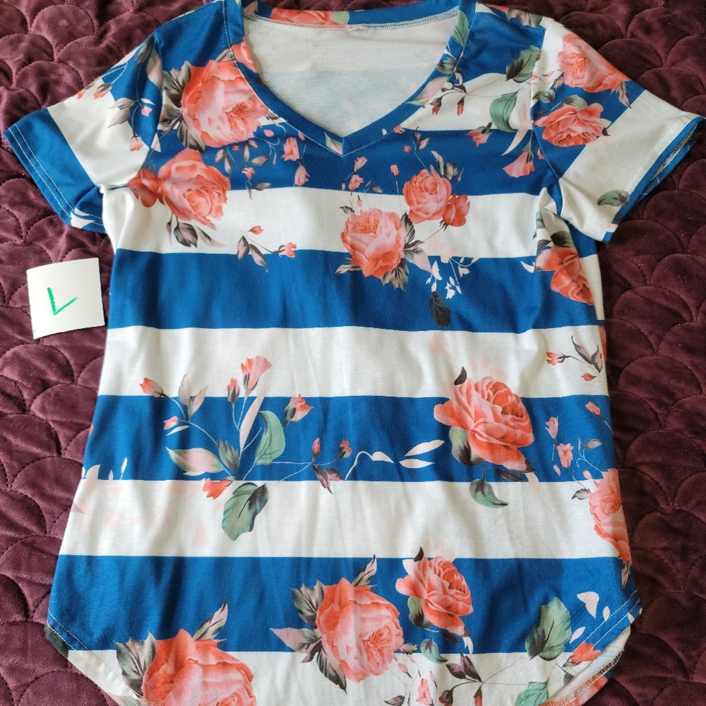 Floral Blue t shirt